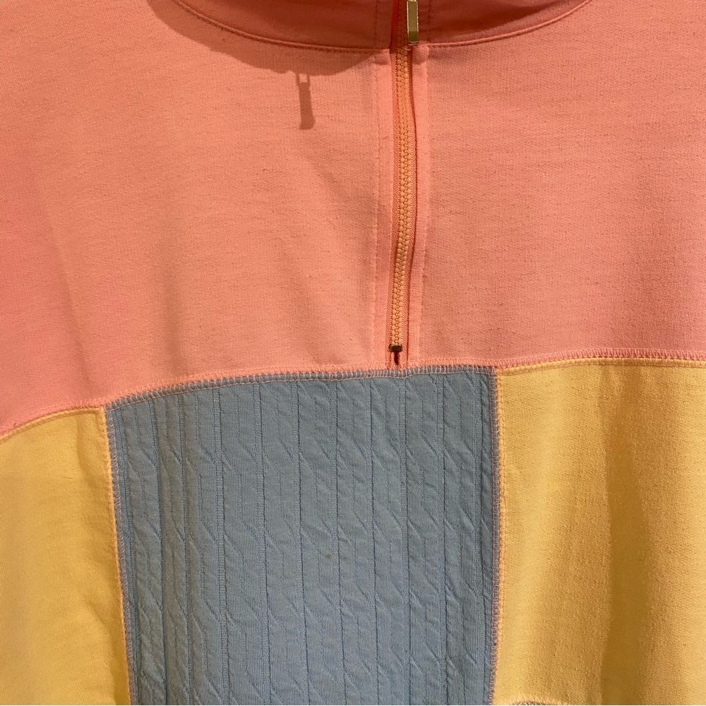 Vintage Pullover color block pastel 3D Cable knit Northern Spirit Petites kawaii - Picture 6 of 10